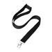 Express Flat Ribbed Lanyard - 20mm - A black ribbed lanyard measuring 20mm, featuring a clip and a buckle. Suitable for events and exhibitions.