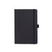 A5 Carbon Notebook - A5 carbon notebook in black featuring a textured cover and an elastic band closure. Includes a branding logo.