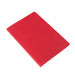 A5 Thin PU Cover Notebook - A red A5 thin PU cover notebook with a smooth finish and a concealed spine. It features a logo on the cover.