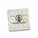 Tic Tac Toe Board Game Coaster - A Tic Tac Toe board game coaster with a clear base featuring wooden X and O pieces and a logo in the centre.