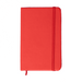 Minichroma A6 Notebook - A red A6 notebook with an elastic band closure and a ribbon bookmark. It features a smooth surface.