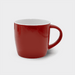The Maxwell 330ml Ceramic Mug - A ceramic mug in bright red with a white interior and a curved handle. It features a logo.