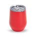 Zen Mirror Finish Mugs (350mL) - A red plastic tumbler with a clear lid, featuring a smooth, Zen mirror finish. It also has a logo on its surface.