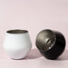 Shiraz Detachable Wine Glass - A detachable wine glass in white and black with a shiny stainless steel interior and a smooth exterior.
