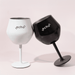Shiraz Detachable Wine Glass - Two detachable wine glasses in black and white, featuring a logo on each, positioned together.