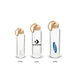 Vidro 1L Bottle - A drink bottle collection featuring clear glass bottles with bamboo lids and rope handles, in three sizes.