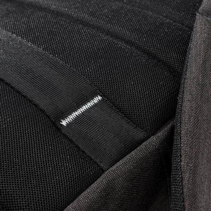 Swissdigital Arosa Backpack - Detailed close-up of a Swissdigital Arosa Backpack featuring black mesh fabric and stitching elements.