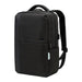 Swissdigital Arosa Backpack - A sleek black backpack featuring multiple compartments and a branding logo. It has padded shoulder straps for comfort.