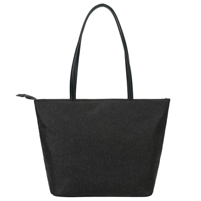 Swissdigital Arosa Tote Bag - A dark grey tote bag with two handles and a zip closure, featuring a branded logo.