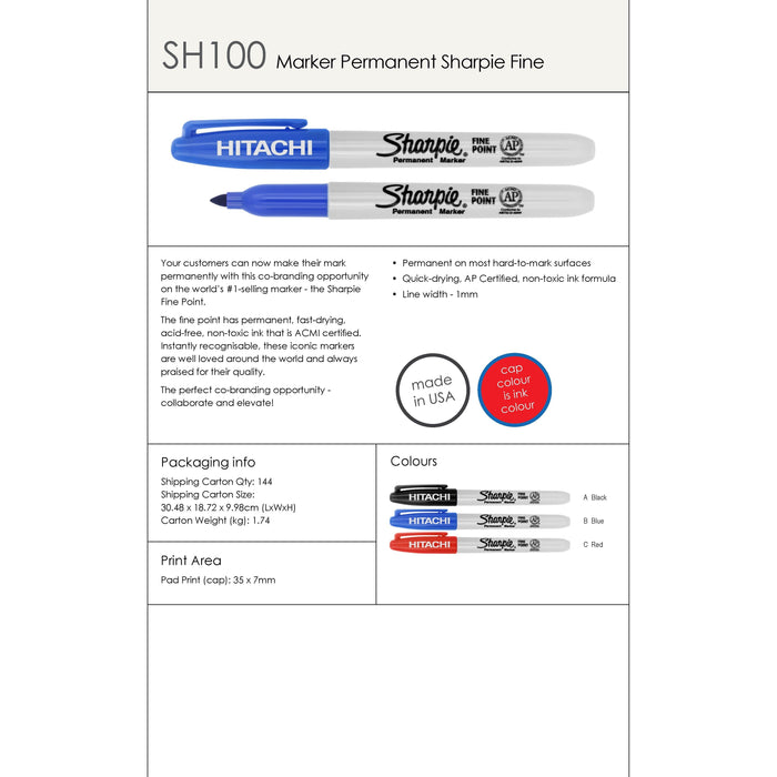 Marker Permanent Sharpie Fine - Made In Usa - Custom Promotional Product