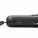 Mini Pocket Fan - A black mini pocket fan with a USB-C charging port and a strap attachment for easy carrying.