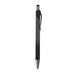 Volcano Stylus Metal Pen - A black metal pen with a sleek design and a clip, featuring a silver tip. It has a logo on the barrel.