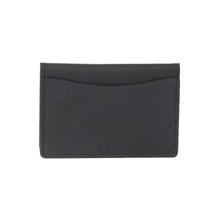 Thread Bifold Wallet - A black bifold wallet with a sleek design and one external pocket. It features a simple, unembellished style.