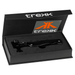 Trekk Survival Hammer & Multi-Tool - A black multi-tool with various functions, displayed in a sleek black box featuring a logo.