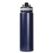 Trekk Chug or Sip Double Wall Bottle - 800ml - A drink bottle in navy blue with a grey lid and a logo on the body, featuring a double wall design.