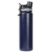 Trekk Chug or Sip Double Wall Bottle - 800ml - A drink bottle in navy blue with a black lid and a grey grip, featuring a logo on the side.