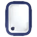 Trekk Crib Glass Lunch Box - A glass lunch box with a navy blue lid and transparent container, featuring a small round vent.
