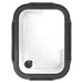 Trekk Crib Glass Lunch Box - A rectangular glass lunch box with a clear body and black silicone seal. It features a small vent on the side and has a logo.