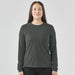 Women's Settebello L/S Tee - A long-sleeved women's tee in a dark green colour, featuring a logo and a relaxed fit.