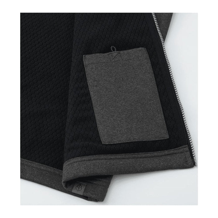Men's Joris Eco Waterproof Softshell Vest - A black and dark grey softshell vest featuring a textured design and a small pocket on the side.
