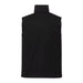 Men's Joris Eco Waterproof Softshell Vest - A black eco waterproof softshell vest with a high collar and no sleeves, featuring a logo.