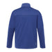 Men's Joris Eco Waterproof Softshell Jacket - A blue men's softshell jacket featuring a high collar and long sleeves, with a logo on one side.