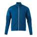 Men's Senger Knit Full Zip Performance Jacket w/ Thumb Holes - A blue performance jacket featuring a full zip and thumb holes, designed for comfort and style. It includes a logo.