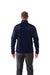 Men's Senger Knit Full Zip Performance Jacket w/ Thumb Holes - A men's navy full zip performance jacket with thumb holes, featuring a smooth exterior and fitted design.