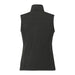 Women's Joris Eco Waterproof Softshell Vest - A dark grey women's softshell vest with a high collar and a fitted design, featuring a logo on the back.
