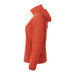 Women's TOBA Packable Jacket - A packable women's jacket in bright orange, featuring a hood and side pockets, with a logo visible.