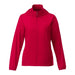 Women's TOBA Packable Jacket - A red women's packable jacket featuring a zip front and hood. The jacket has a logo on it.