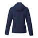 Women's TOBA Packable Jacket - A navy women's packable jacket featuring a hood and long sleeves, with a logo on the back.