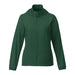 Women's TOBA Packable Jacket - A women's packable rain jacket in a rich green colour with a hood and front zip. Features a logo on the jacket.