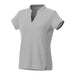 Women's Piedmont Short Sleeve Performance Polo - A women's short sleeve polo shirt in light grey with a collar and side detailing, featuring a logo.