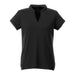 Women's Piedmont Short Sleeve Performance Polo - A women's short sleeve polo shirt in black, featuring a collared neckline and an understated design. It has a logo.