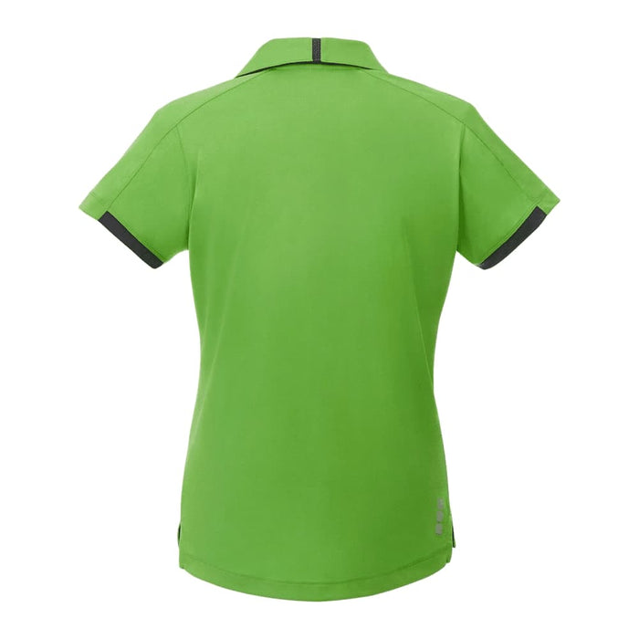 Women's Cerrado Short Sleeve Performance Polo - A green short sleeve polo shirt with a collar and a subtle logo at the back.