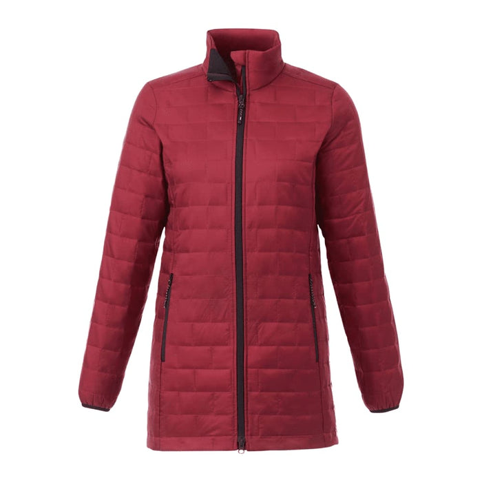 Womens Telluride Lightweight Packable Insulated Puffer Jacket - A lightweight insulated puffer jacket in a rich burgundy colour, featuring a zip front and two side pockets.