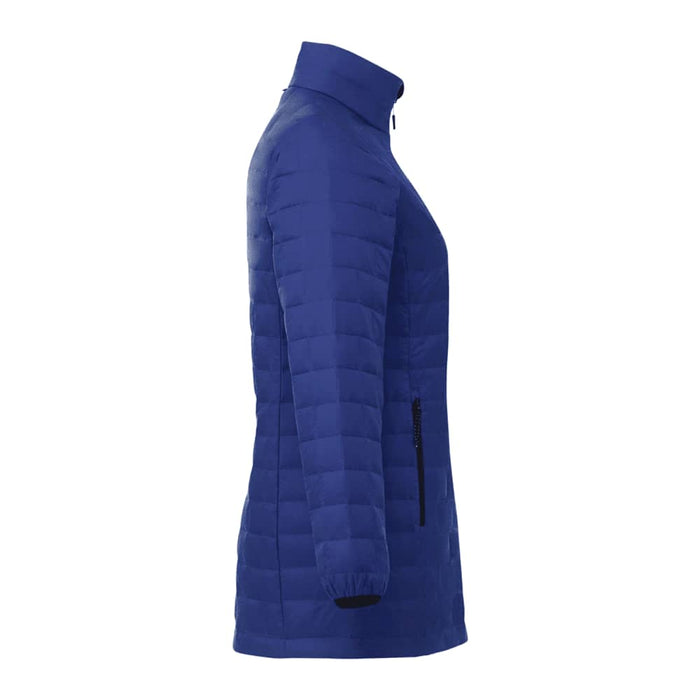 Womens Telluride Lightweight Packable Insulated Puffer Jacket - A lightweight, packable puffer jacket in a solid blue colour, featuring a high collar and zippered pockets.