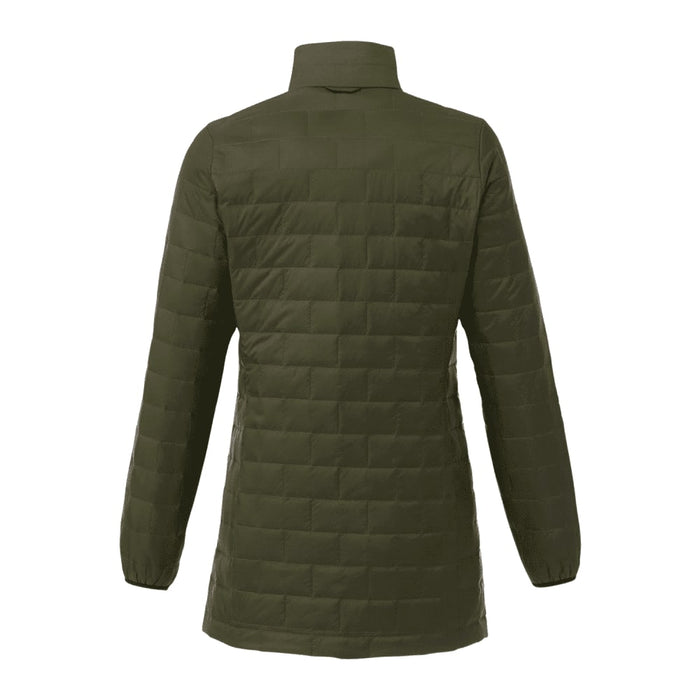 Womens Telluride Lightweight Packable Insulated Puffer Jacket - A lightweight packable insulated puffer jacket in olive green, featuring a quilted design and a collar.