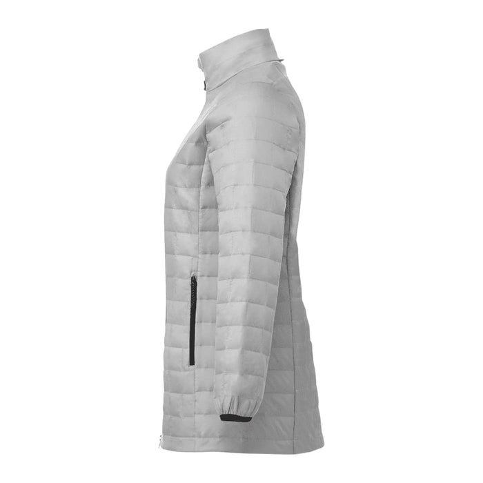 Womens Telluride Lightweight Packable Insulated Puffer Jacket - A lightweight, packable grey puffer jacket for women with a zip pocket and a sleek, insulated design.