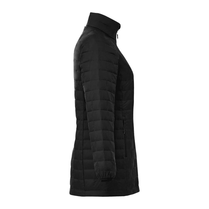 Womens Telluride Lightweight Packable Insulated Puffer Jacket - A lightweight packable insulated puffer jacket in black, featuring a high collar and zippered pockets.