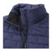 Women's Telluride Lightweight Packable Insulated Puffer Vest - A navy blue women's lightweight packable insulated puffer vest featuring a high collar and zippered opening.