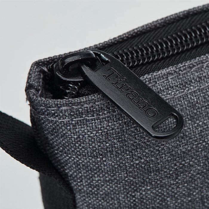 Tirano Two Bottle Wine Cooler - A drink bottle cooler in dark grey fabric with a zip closure and a branded tab.