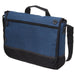 Tirano Laptop Satchel - A blue and black laptop satchel featuring a front zip pocket and an adjustable strap, with a logo on the front.