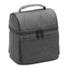 Tirano Lunch Cooler - A grey insulated lunch cooler bag with a zip closure and front pocket, featuring a sturdy handle and branding.