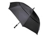 Blizzard 30" RPET Golf Umbrella - A black RPET golf umbrella with a sturdy frame and handle, featuring branding on the canopy.