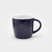 The Maxwell 330ml Ceramic Mug - A ceramic mug in navy blue with a white interior and a rounded handle. It features a logo on the surface.