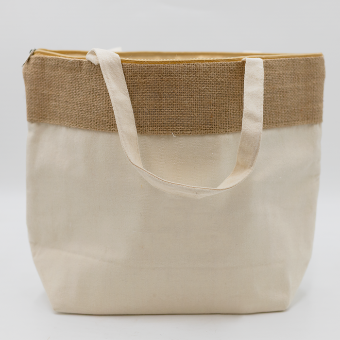 The Brooke Jute and Cotton Cooler Bag - Custom Promotional Product