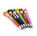 Mop Head Pen with Stylus - A set of colourful Mop Head Pens with stylus tips in various vibrant colours, each topped with a playful, fuzzy head.