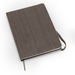 The Barker Eco Notebook - B6 - A brown eco notebook with a textured cover and a matching ribbon bookmark. It also features a logo.